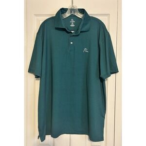 Rhoback Polo Shirt Mens Extra Large Green Blue Houndstooth Performance Golfing